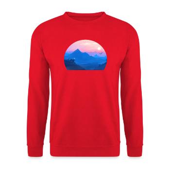 A Stellar Wolf Dream: The Colors of Dawn - Unisex Sweatshirt - red - Front - Alina (178cm) & Michal (187cm)