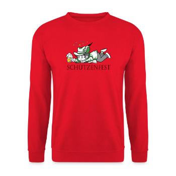Schützenfest Schütze Bier - Unisex Pullover - Rot - Vorne - Alina (178cm) & Michal (187cm)