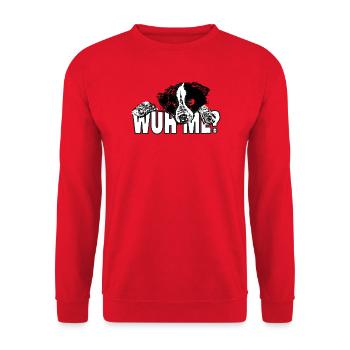 Was soll ich sein - ein unschuldiger Welpe - Unisex Pullover - Rot - Vorne - Alina (178cm) & Michal (187cm)