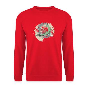 Yoga Sports on Valentine's Day - Unisex Sweatshirt - red - Front - Alina (178cm) & Michal (187cm)