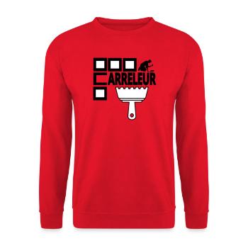 Carreleur - Sweat-shirt Unisexe - rouge - Devant - Alina (178cm) & Michal (187cm)