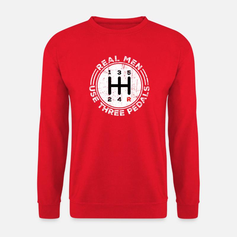 Real Men Use Three Pedals - Unisex Sweatshirt - red