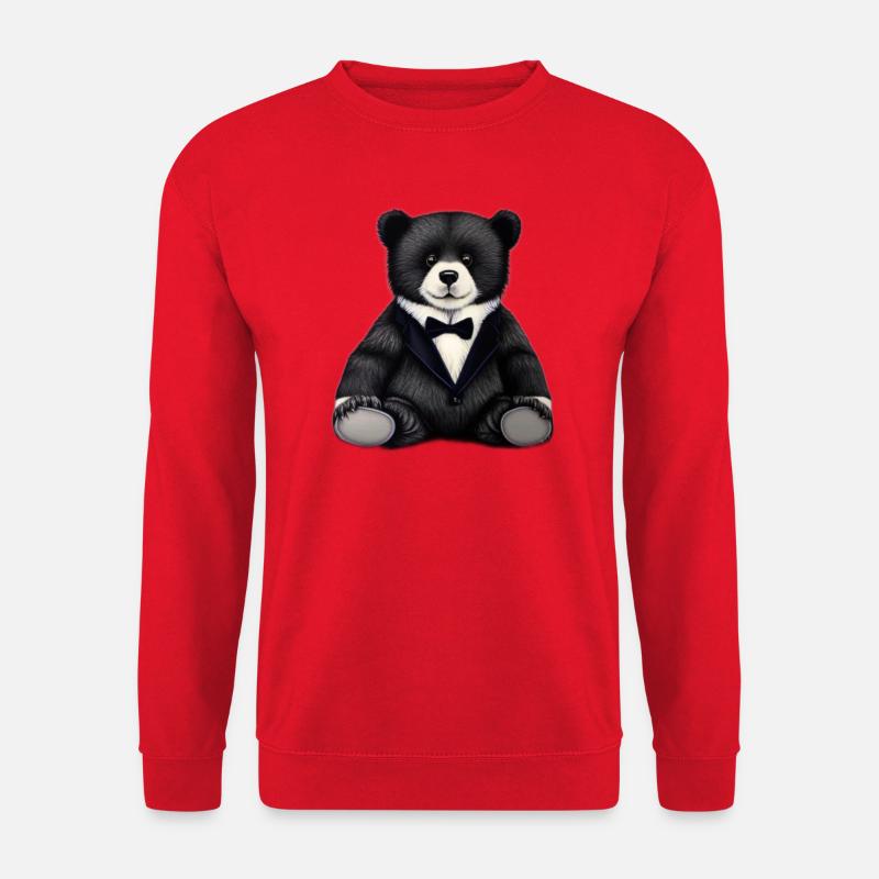 Eleganter Teddybär im Anzug - Unisex Pullover - Rot