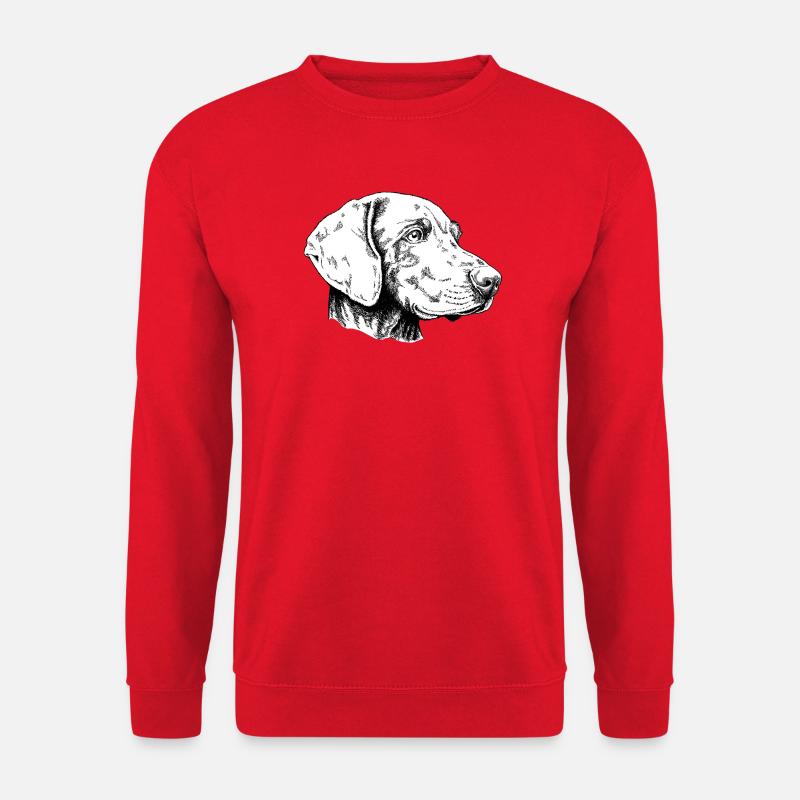 Weimaraner Portrait - Unisex Pullover - Rot