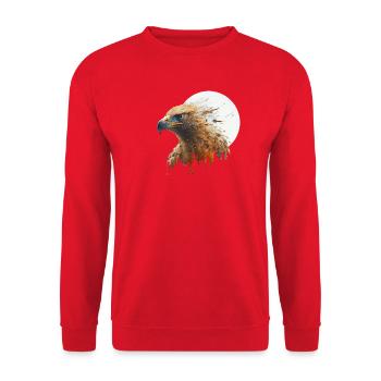 Schöner Amerikanischer Adler - Unisex Pullover - Rot - Vorne - Alina (178cm) & Michal (187cm)