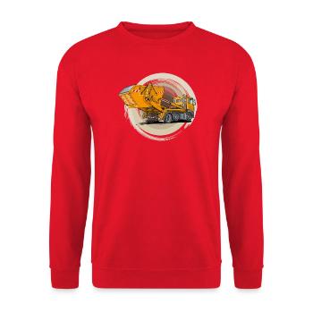 Camion avec carrosserie porte-conteneurs - Sweat-shirt Unisexe - rouge - Devant - Alina (178cm) & Michal (187cm)