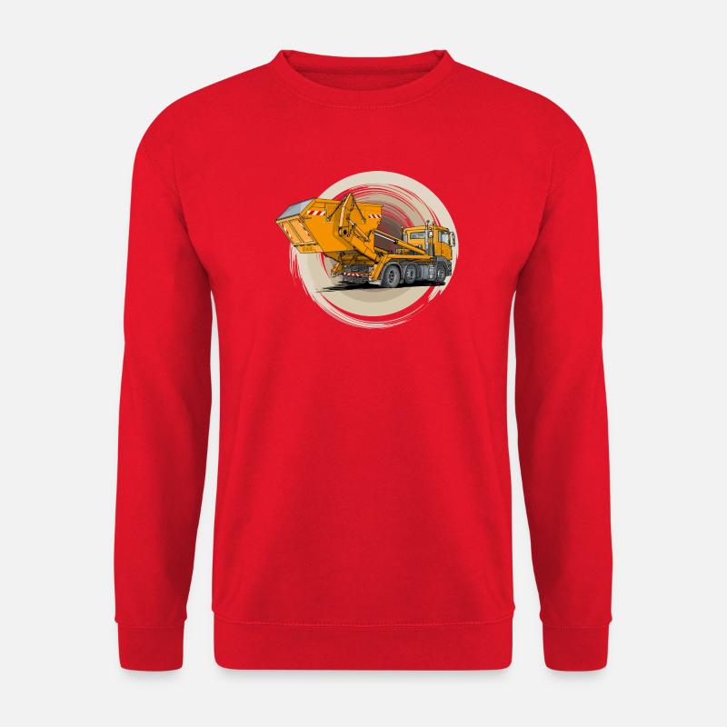 LKW mit Containermulde - Unisex Pullover - Rot