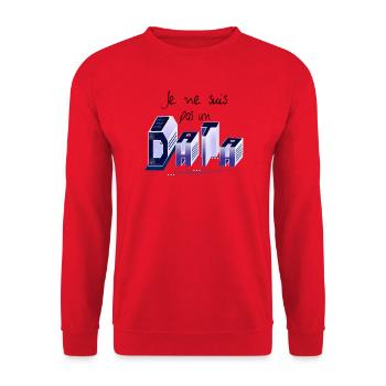 Je ne suis pas un DATA - Sweat-shirt Unisexe - rouge - Devant - Alina (178cm) & Michal (187cm)