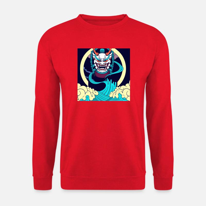 Asia Oni mask - Oni Tattoo - der japanische Dämon - Unisex Pullover - Rot