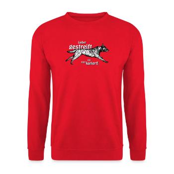 Better striped than small-minded - 3 - Unisex Sweatshirt - red - Front - Alina (178cm) & Michal (187cm)