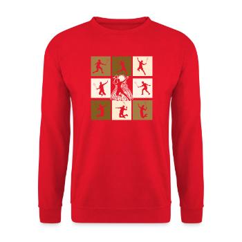 Badminton - Unisex Sweatshirt - red - Front - Alina (178cm) & Michal (187cm)