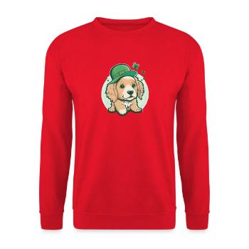 Cartoon Dog St. Patrick's Day - Unisex Sweatshirt - red - Front - Alina (178cm) & Michal (187cm)