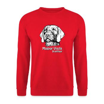 Magyar Viszla Drahthaar - Unisex Pullover - Rot - Vorne - Alina (178cm) & Michal (187cm)