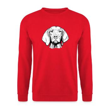 Magyar Viszla Kurzhaar 01 sw - Unisex Pullover - Rot - Vorne - Alina (178cm) & Michal (187cm)
