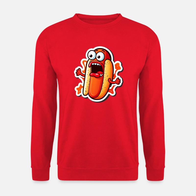 Screaming Hotdog - Unisex Pullover - Rot