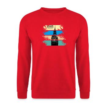 London Pop Art Big Ben Stripes - Unisex Sweatshirt - red - Front - Alina (178cm) & Michal (187cm)