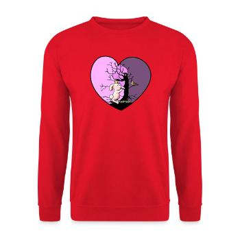 Heart Rabbit Fantasy Bird Kids Toddler Baby - Unisex Sweatshirt - red - Front - Alina (178cm) & Michal (187cm)