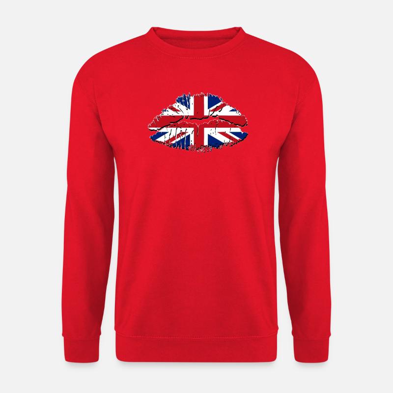 Pop Art Union Jack Lips - Unisex Pullover - Rot