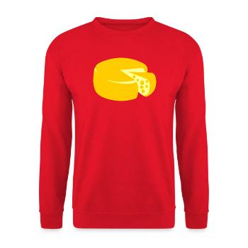 golden yellow cheese - Unisex Sweatshirt - red - Front - Alina (178cm) & Michal (187cm)
