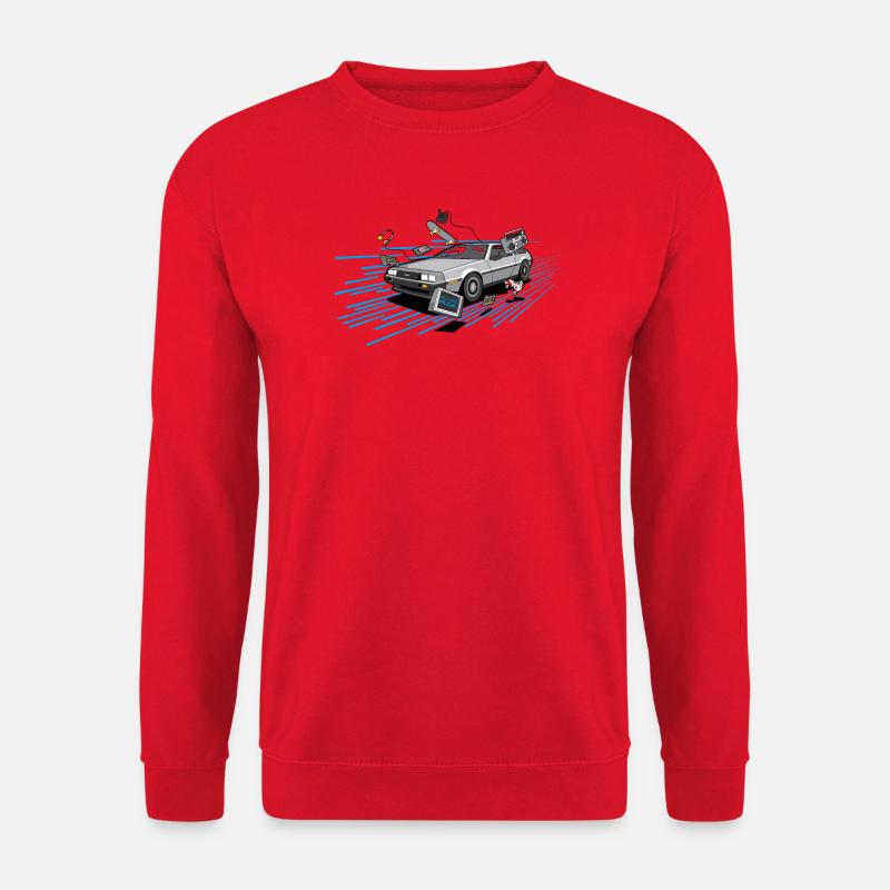 Delorean Oldtimer Youngtimer Retro Future blau 80s - Unisex Pullover - Rot