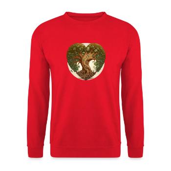 Arbre en forme de cœur, arbre de cœur avec arrière-plan - Sweat-shirt Unisexe - rouge - Devant - Alina (178cm) & Michal (187cm)