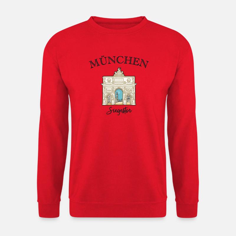 Siegestor München, Friedensmahnmal - Unisex Pullover - Rot