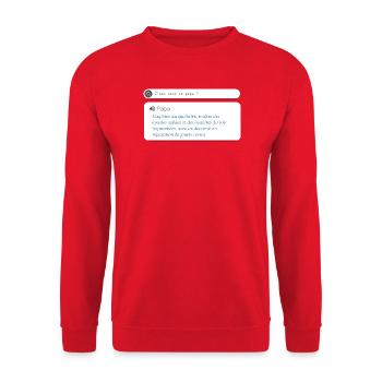 Qu'est-ce qu'un Papa ? - Cadeau Drôle pour Papas - Sweat-shirt Unisexe - rouge - Devant - Alina (178cm) & Michal (187cm)