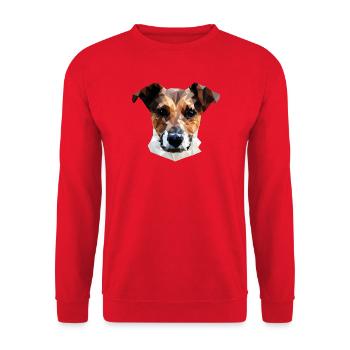 Jack Russell Terrier Hund Polygon - Unisex Pullover - Rot - Vorne - Alina (178cm) & Michal (187cm)