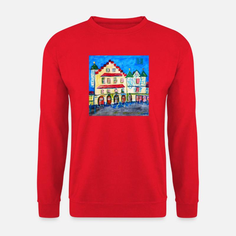 Stadtlandschaft im Expressionismus - Unisex Pullover - Rot