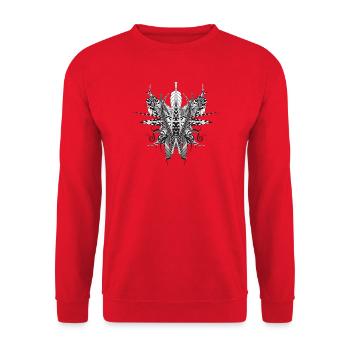 artistic structure made of ribbons and feathers - Unisex Sweatshirt - red - Front - Alina (178cm) & Michal (187cm)