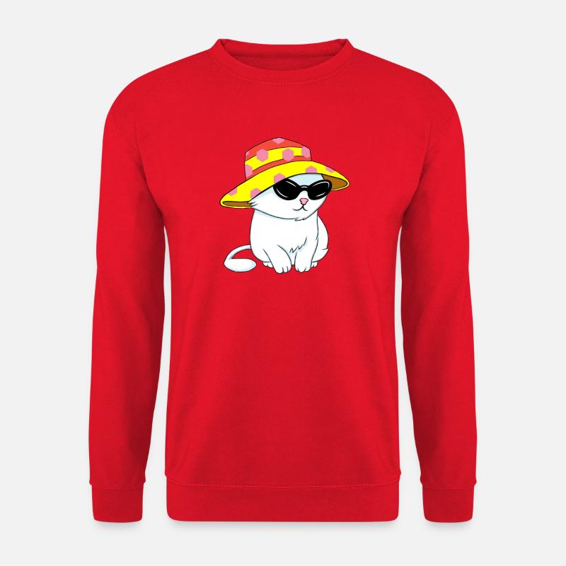 Kätzchen im Strandstil - Unisex Pullover - Rot