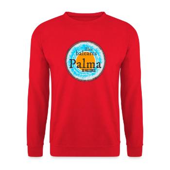 Balearen Inseln Palma Design - Unisex Pullover - Rot - Vorne - Alina (178cm) & Michal (187cm)