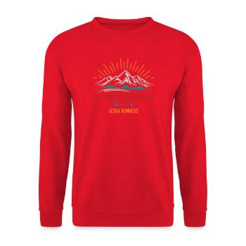 Nous n’avons pas besoin de routes. Ultra Runners - Sweat-shirt Unisexe - rouge - Devant - Alina (178cm) & Michal (187cm)