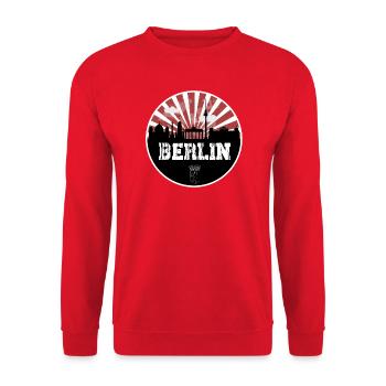 Berlin Skyline Home Game - Unisex Sweatshirt - red - Front - Alina (178cm) & Michal (187cm)