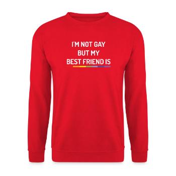 Pride Month - I'm Not Gay But My Best Friend is - Unisex Sweatshirt - red - Front - Alina (178cm) & Michal (187cm)