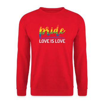 LGBTQ+ Stolz. Liebe ist Liebe. - Unisex Pullover - Rot - Vorne - Alina (178cm) & Michal (187cm)