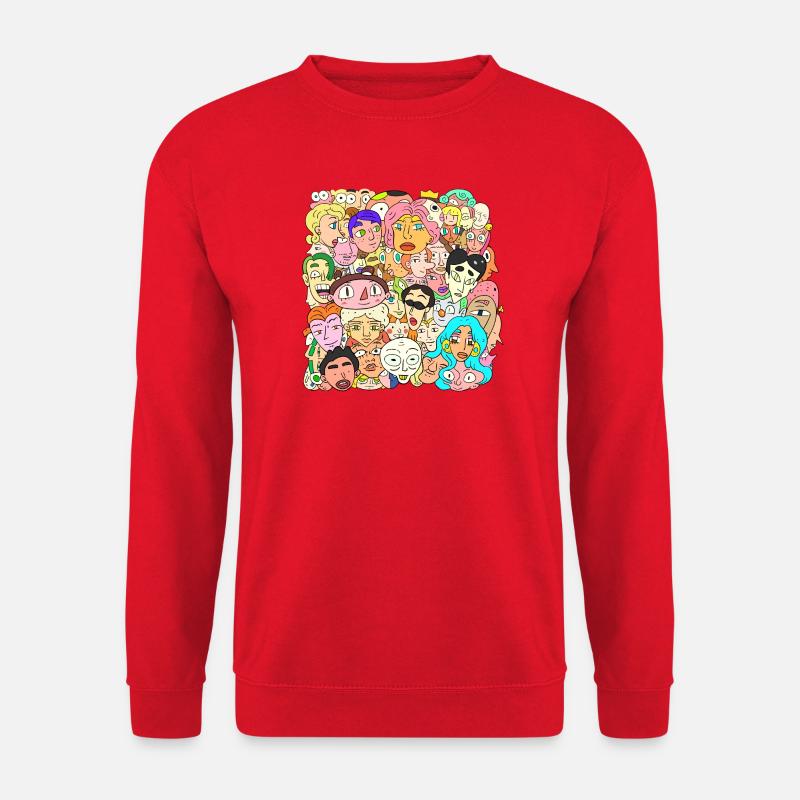 Viele Gesichter - Unisex Pullover - Rot