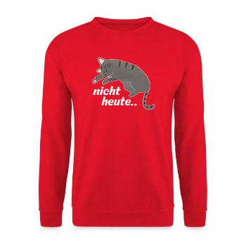 Nicht heute Katze - Unisex Pullover - Rot - Vorne - Alina (178cm) & Michal (187cm)