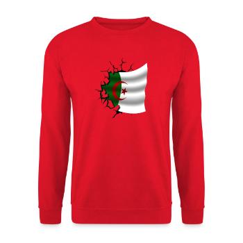 Algerien - Algerien - Zerrissene Flagge - Unisex Pullover - Rot - Vorne - Alina (178cm) & Michal (187cm)