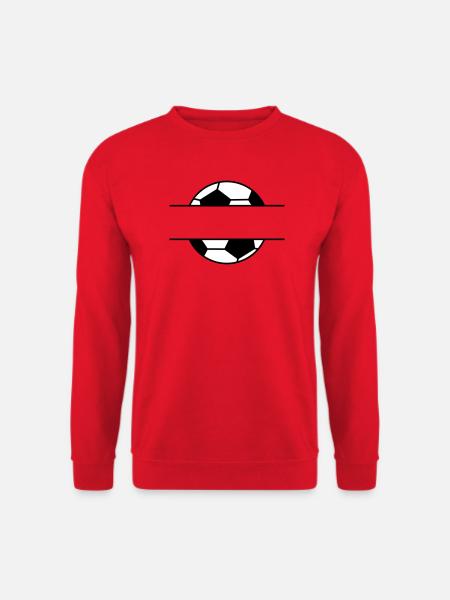Fußball Namensschild mit Wunschname - Unisex Pullover - Rot