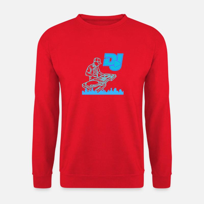 Urbaner DJ Skyline Turntable - Unisex Pullover - Rot