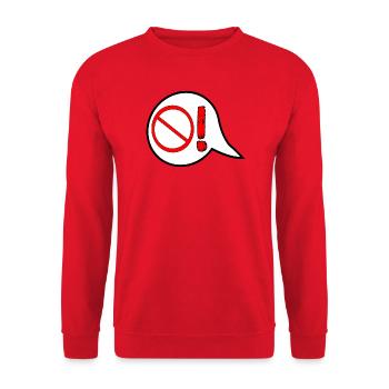 PROHIBITION SIGNS TRAFFIC - ESCALATION ANGER SAYINGS - Unisex Sweatshirt - red - Front - Alina (178cm) & Michal (187cm)