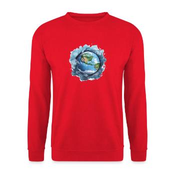 Erde - Unisex Pullover - Rot - Vorne - Alina (178cm) & Michal (187cm)