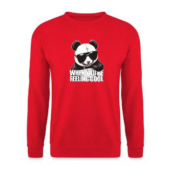 Cool panda feeling good - Unisex Sweatshirt - red - Front - Alina (178cm) & Michal (187cm)