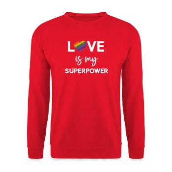 Pride Month - LGBTQ+ Love is My Superpower - Unisex Sweatshirt - red - Front - Alina (178cm) & Michal (187cm)
