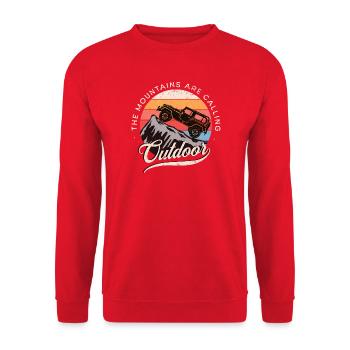 Defender Adventure Camping Retro - Unisex Pullover - Rot - Vorne - Alina (178cm) & Michal (187cm)