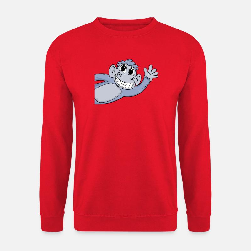 Affe Gruß Begrüßung - Unisex Pullover - Rot