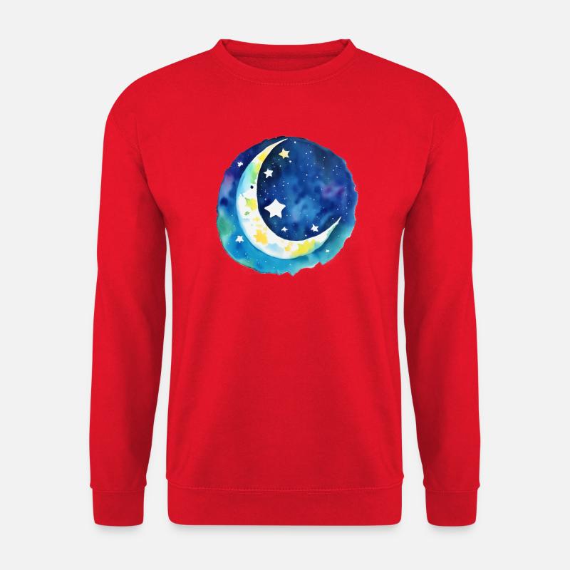 Mond und Sterne - Unisex Pullover - Rot