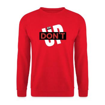 'Don't give up' gift, sports motivation - Unisex Sweatshirt - red - Front - Alina (178cm) & Michal (187cm)