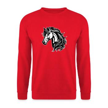 Pferd Tattoo Pferde Reiten Mädchen Magie Magisch - Unisex Pullover - Rot - Vorne - Alina (178cm) & Michal (187cm)